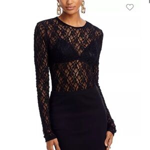 Frame mesh lace top